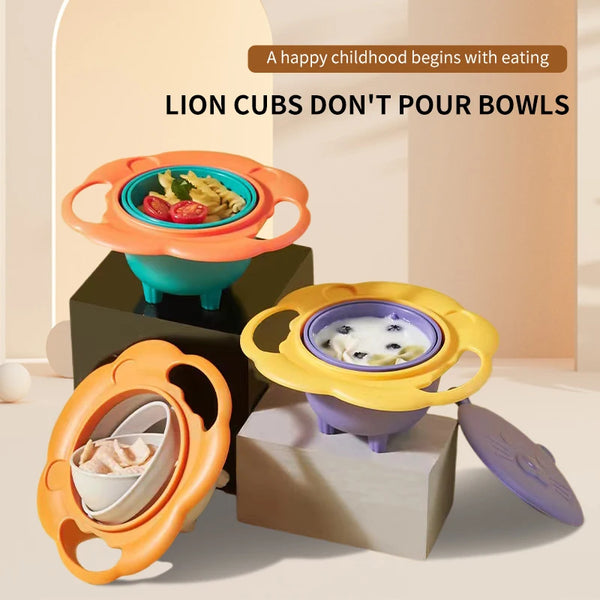 Baby Baby CHILDREN'S Bowl 360 Degree Rotation Gyro Bowl Lion Bowl