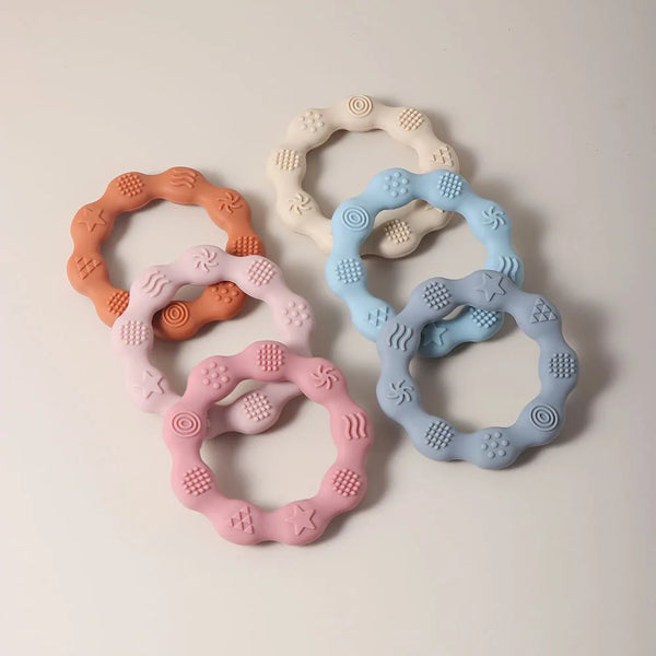 Cute Baby silicone ring teether Baby oral care teething toy Food Grade