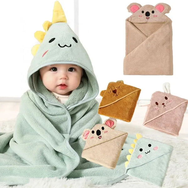 Animal Baby Bathrobe Quick Absorbent Soft Cap Warm Polyester Robe Robe