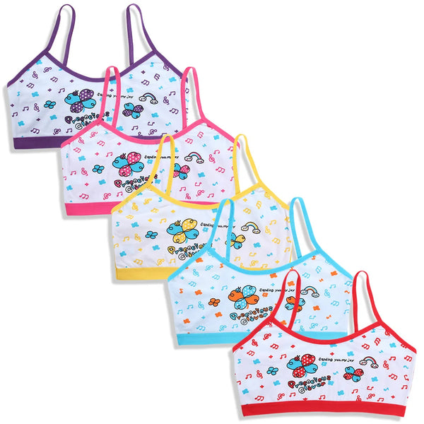 Teenage Girls Vest Bras Cartoon Panda/Flower Print Young Children