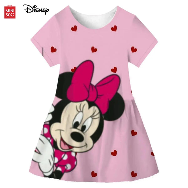 Disney Princess Minnie Dress Summer Children Clothes Dress Mini Dress