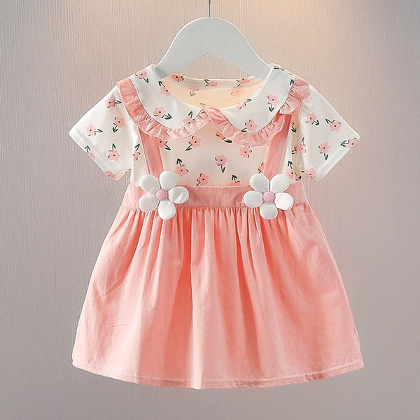 Summer Baby Girl Dress Doll Collar Princess Costume Wedding Birthday