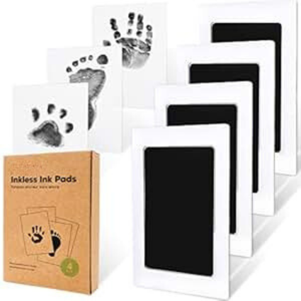 Inkless Hand & Footprint Kit - 4-Pack Baby & Pet Print Kit - Clean Touch, Mess-Free (Jet Black)