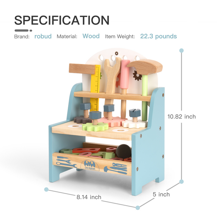 Mini Wooden Play Tool Workbench Set