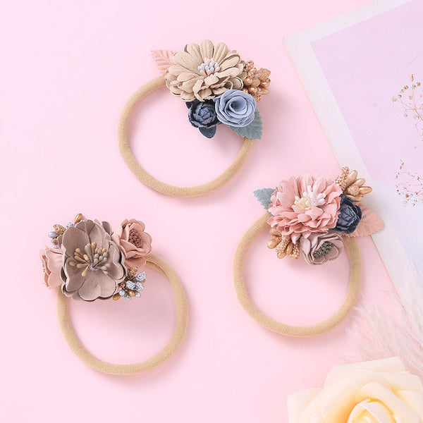 Baby Floral Decoration Design Elastic Hair Rope