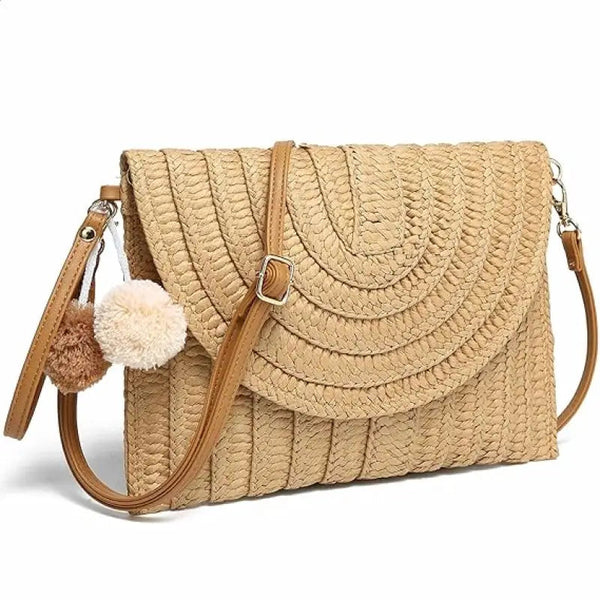 Straw Woven Raffia Envelope Women Clutch Bag